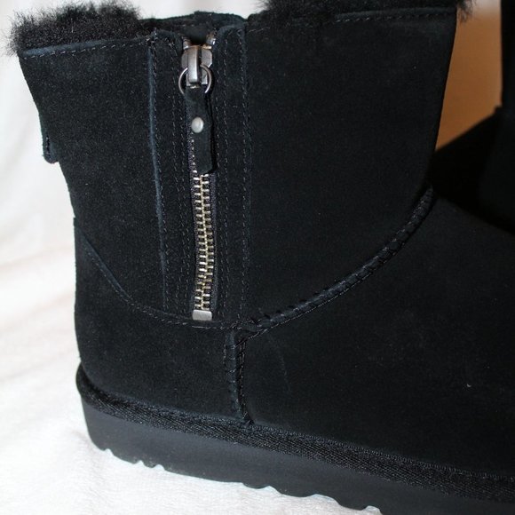 UGG BLACK WATER‎ RESISTANT DOUBLE ZIP MINI BOOTS - Picture 5 of 9